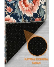 Ranay Modern Şönil  Yıkanabilir Kaymaz Pamuk Tabanlı Antibakteriyel Yuvarlak Halı