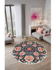 Ranay Şönil Yıkanabilir Kaymaz Pamuk Tabanlı Antibakteriyel Yuvarlak Halı