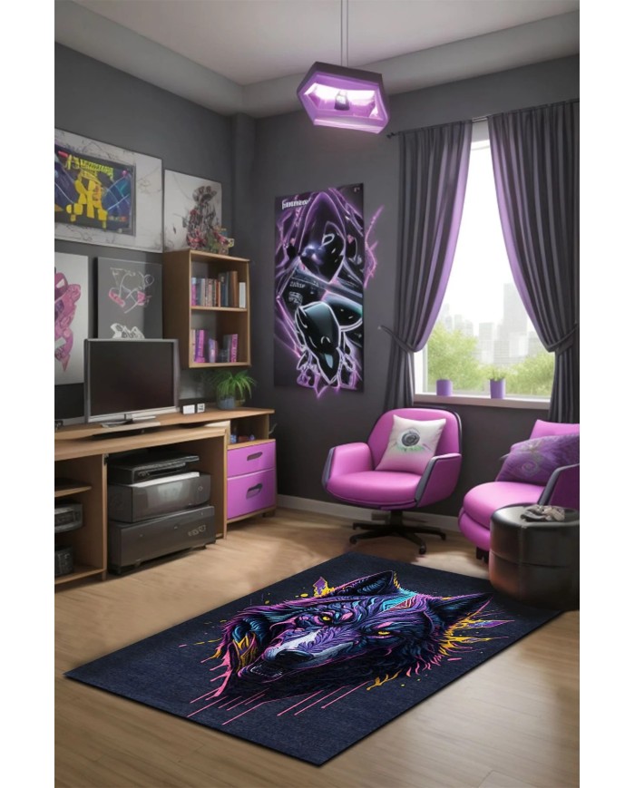 Tulen Oyuncu Odası Halısı Kadife Kaymaz Pamuk Tabanlı Yıkanabilir Antibakteriyel Gamer