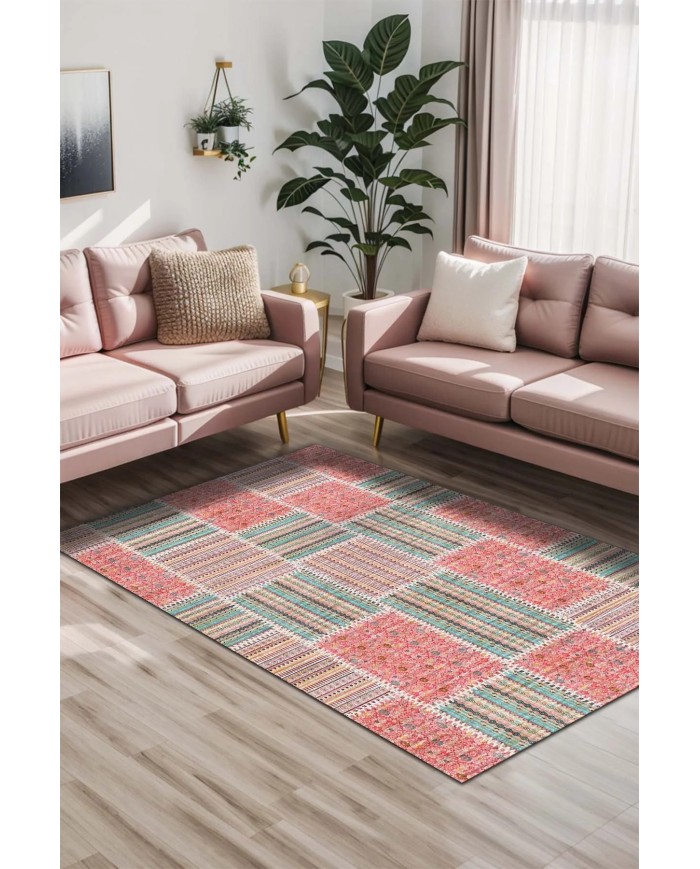 Henry Kadife Yıkanabilir Kaymaz Pamuk Tabanlı Antibakteriyel Salon Halısı