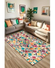 Betty Kadife Yıkanabilir Kaymaz Pamuk Tabanlı Antibakteriyel Salon Halısı