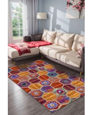 Bianca Kadife Yıkanabilir Kaymaz Pamuk Tabanlı Antibakteriyel Salon Halısı