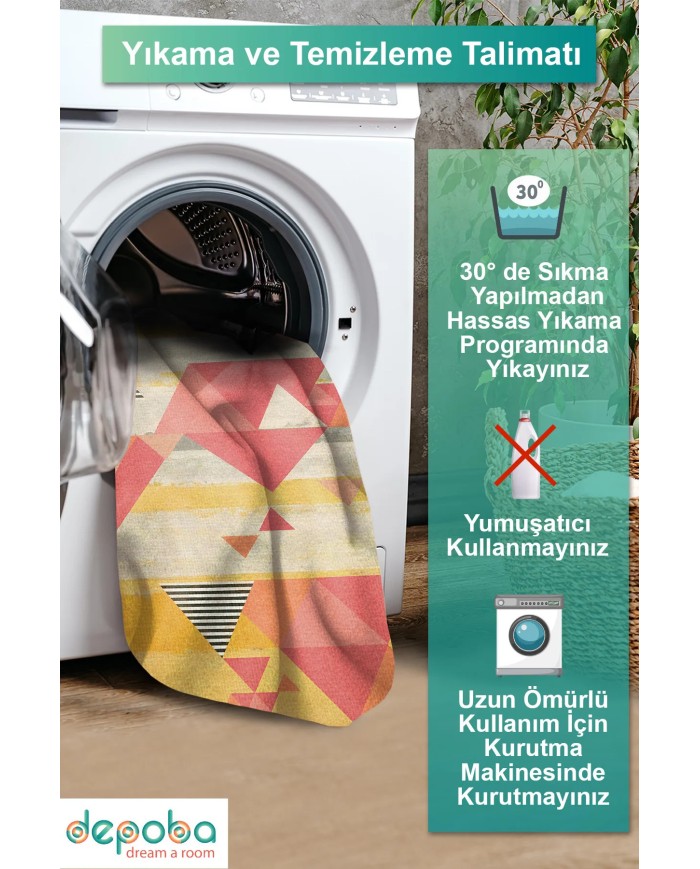 Zalar Modern Kadife Yıkanabilir Kaymaz Pamuk Tabanlı Antibakteriyel Salon Halısı