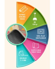 Zalar Modern Kadife Yıkanabilir Kaymaz Pamuk Tabanlı Antibakteriyel Salon Halısı