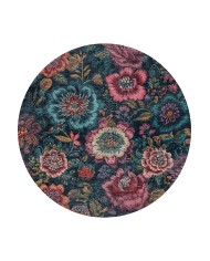 Haela Modern Şönil Doğal Pamuk Tabanlı  Kaymaz Antibakteriyel Yıkanabilir Yuvarlak Salon Halısı