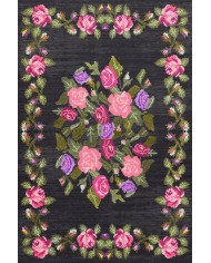 Adeya Şönil Çiçek Desenli Pamuk Taban Kaymaz Yıkanabilen Antibakteriyel Salon Halısı