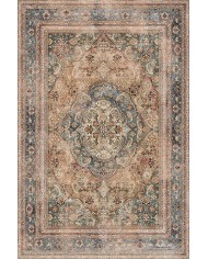 Enolas Şönil Vintage Desenli Pamuk Taban Kaymaz Yıkanabilen Antibakteriyel Salon Halısı