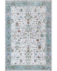 Tanes Şönil Vintage Desenli Pamuk Taban Kaymaz Yıkanabilen Antibakteriyel Salon Halısı