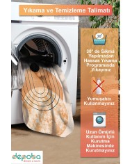 Adeva Modern Şönil Doğal Pamuk Tabanlı Kaymaz Antibakteriyel Yıkanabilir Yuvarlak Salon Halısı