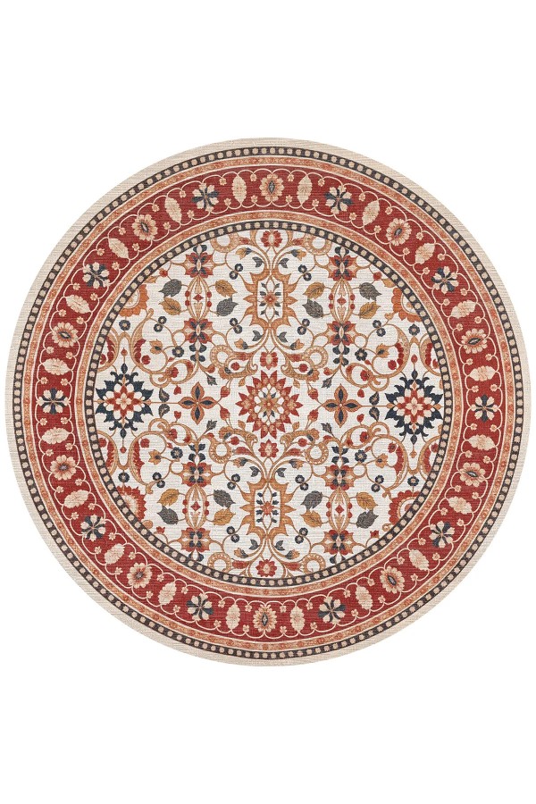 Yonza Vintage Şönil Doğal Pamuk Tabanlı Kaymaz Antibakteriyel Yıkanabilir Yuvarlak Salon Halısı Yonza Vintage Şönil Doğal Pamuk Tabanlı Kaymaz Antibakteriyel Yıkanabilir Yuvarlak Salon Halısı