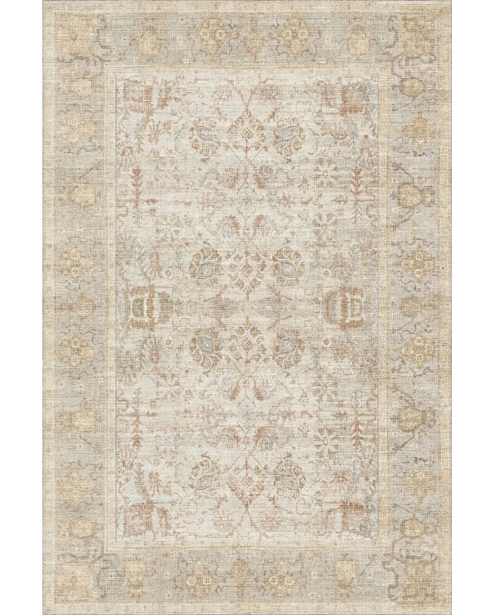 Nalera Şönil Vintage Desenli Pamuk Taban Kaymaz Yıkanabilen Antibakteriyel Salon Halısı