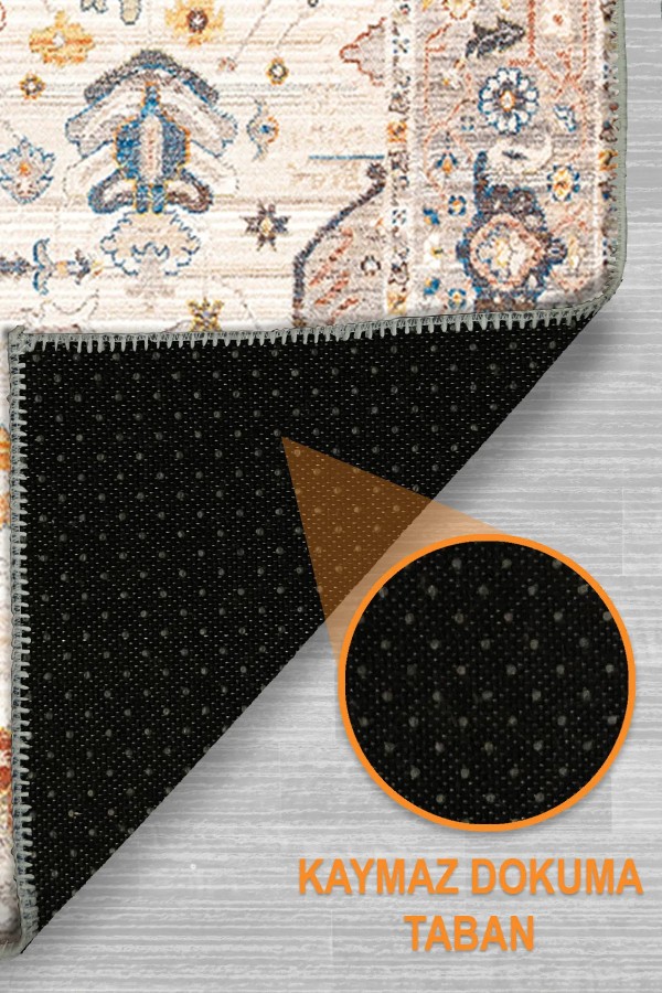 Panare Şönil Vintage Desenli Pamuk Taban Kaymaz Yıkanabilen Antibakteriyel Salon Halısı Panare Şönil Vintage Desenli Pamuk Taban Kaymaz Yıkanabilen Antibakteriyel Salon Halısı