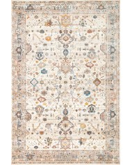 Panare Şönil Vintage Desenli Pamuk Taban Kaymaz Yıkanabilen Antibakteriyel Salon Halısı