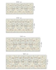 Delas Şönil Vintage Desenli Pamuk Taban Kaymaz Yıkanabilen Antibakteriyel Yolluk