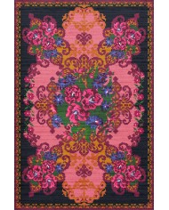 Alona Şönil Vintage Desenli Pamuk Taban Kaymaz Yıkanabilen Antibakteriyel Salon Halısıı