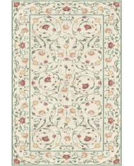 Flon Çiçek Desenli Şönil Pamuk Taban Kaymaz Yıkanabilen Antibakteriyel Salon Halısı