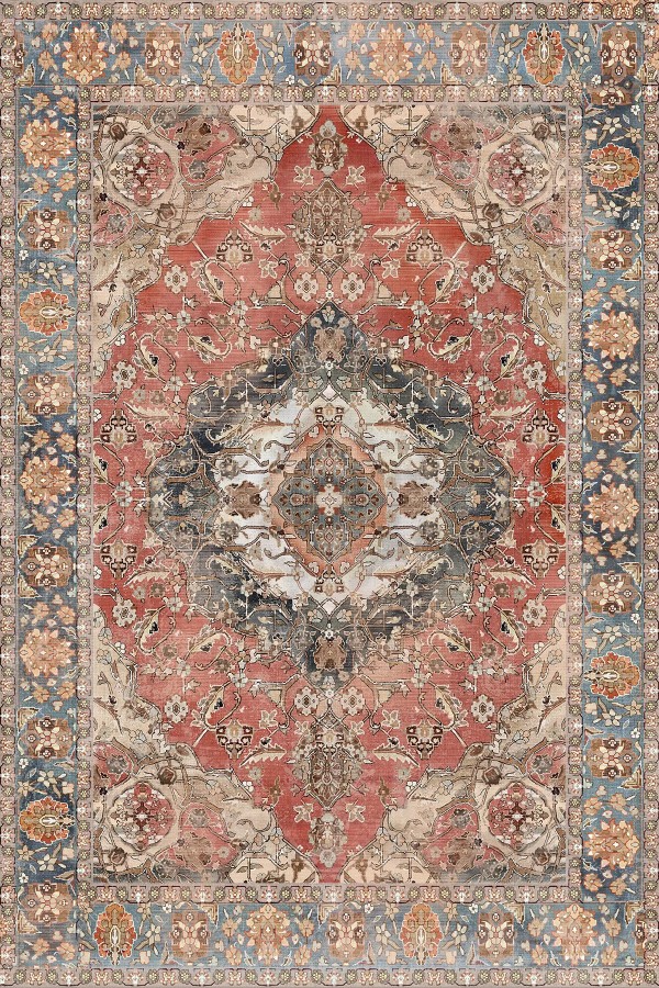 Evada Şönil Vintage Desenli Pamuk Taban Kaymaz Yıkanabilen Antibakteriyel Salon Halısı Evada Şönil Vintage Desenli Pamuk Taban Kaymaz Yıkanabilen Antibakteriyel Salon Halısı