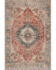 Evada Şönil Vintage Desenli Pamuk Taban Kaymaz Yıkanabilen Antibakteriyel Salon Halısı