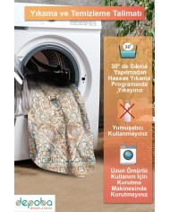 Maral Şönil Vintage Desenli Pamuk Taban Kaymaz Yıkanabilen Antibakteriyel Salon Halısı