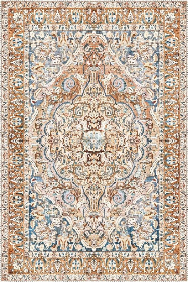 Maral Şönil Vintage Desenli Pamuk Taban Kaymaz Yıkanabilen Antibakteriyel Salon Halısı Maral Şönil Vintage Desenli Pamuk Taban Kaymaz Yıkanabilen Antibakteriyel Salon Halısı