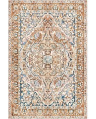 Maral Şönil Vintage Desenli Pamuk Taban Kaymaz Yıkanabilen Antibakteriyel Salon Halısı