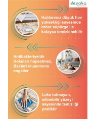 Rano Şönil Vintage Desenli Pamuk Taban Kaymaz Yıkanabilen Antibakteriyel Salon Halısı