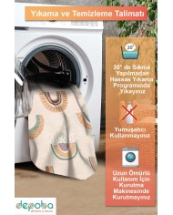 Nerlo Modern Şönil Yıkanabilir Antibakteriyel Kaymaz Pamuk Tabanlı Çocuk Halısı