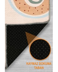 Nerlo Modern Şönil Yıkanabilir Antibakteriyel Kaymaz Pamuk Tabanlı Çocuk Halısı