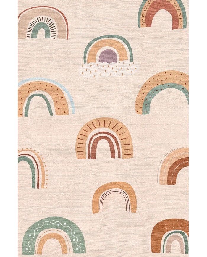 Nerlo Modern Şönil Yıkanabilir Antibakteriyel Kaymaz Pamuk Tabanlı Çocuk Halısı