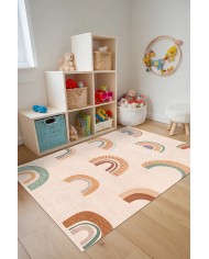 Nerlo Modern Şönil Yıkanabilir Antibakteriyel Kaymaz Pamuk Tabanlı Çocuk Halısı