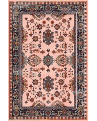 Onya Şönil Vintage Desenli Pamuk Taban Kaymaz Yıkanabilen Antibakteriyel Salon Halısı