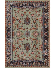 Manoly Şönil Vintage Desenli Pamuk Taban Kaymaz Yıkanabilen Antibakteriyel Salon Halısı