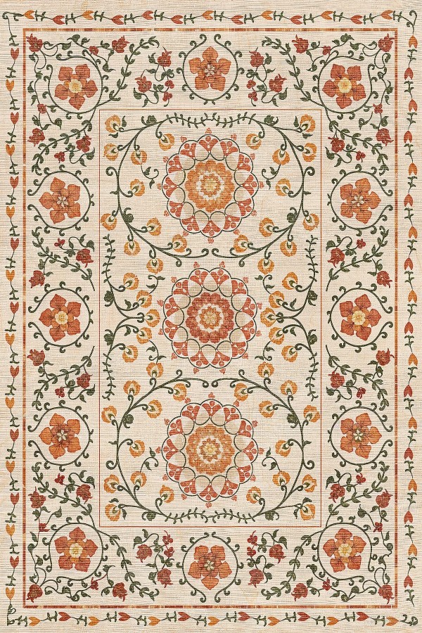 Sanda Şönil Vintage Desenli Pamuk Taban Kaymaz Yıkanabilen Antibakteriyel Salon Halısı Sanda Şönil Vintage Desenli Pamuk Taban Kaymaz Yıkanabilen Antibakteriyel Salon Halısı