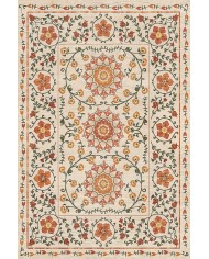 Sanda Şönil Vintage Desenli Pamuk Taban Kaymaz Yıkanabilen Antibakteriyel Salon Halısı