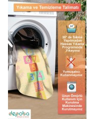 Dande Modern Şönil  Yıkanabilir Antibakteriyel Kaymaz Pamuk Tabanlı Çocuk Halısı