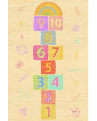 Dande Modern Şönil  Yıkanabilir Antibakteriyel Kaymaz Pamuk Tabanlı Çocuk Halısı