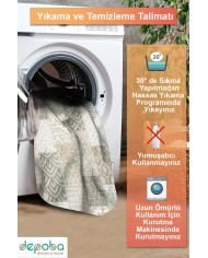 Manel Patchwork Şönil Doğal Pamuk Tabanlı Kaymaz Antibakteriyel Yıkanabilir Salon Halısı