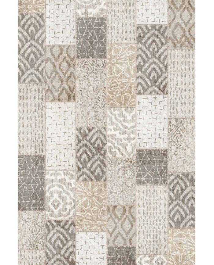 Manel Patchwork Şönil Doğal Pamuk Tabanlı Kaymaz Antibakteriyel Yıkanabilir Salon Halısı