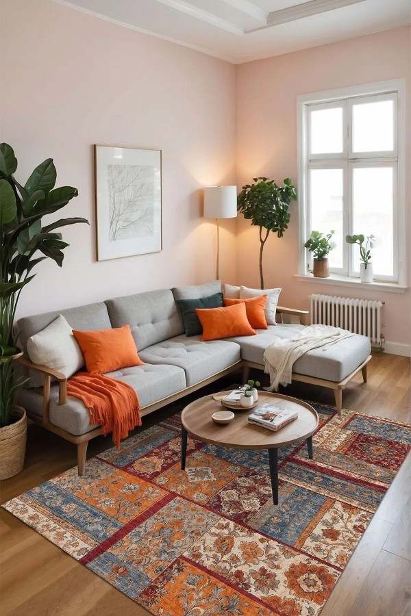 Sera Patchwork Şönil Doğal Pamuk Tabanlı Kaymaz Antibakteriyel Yıkanabilir Çevre Dostu Salon Halısı Sera Patchwork Şönil Doğal Pamuk Tabanlı Kaymaz Antibakteriyel Yıkanabilir Çevre Dostu Salon Halısı