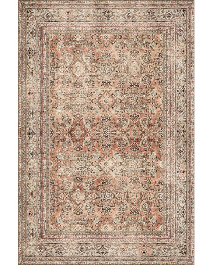 Aneta Şönil Vintage Desenli Pamuk Taban Kaymaz Yıkanabilen Antibakteriyel Salon Halısı