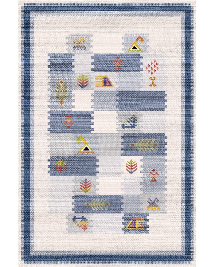 Nera Modern Şönil  Pamuk Taban Kaymaz Yıkanabilen Antibakteriyel Salon Halısı