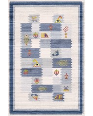 Nera Modern Şönil  Pamuk Taban Kaymaz Yıkanabilen Antibakteriyel Salon Halısı