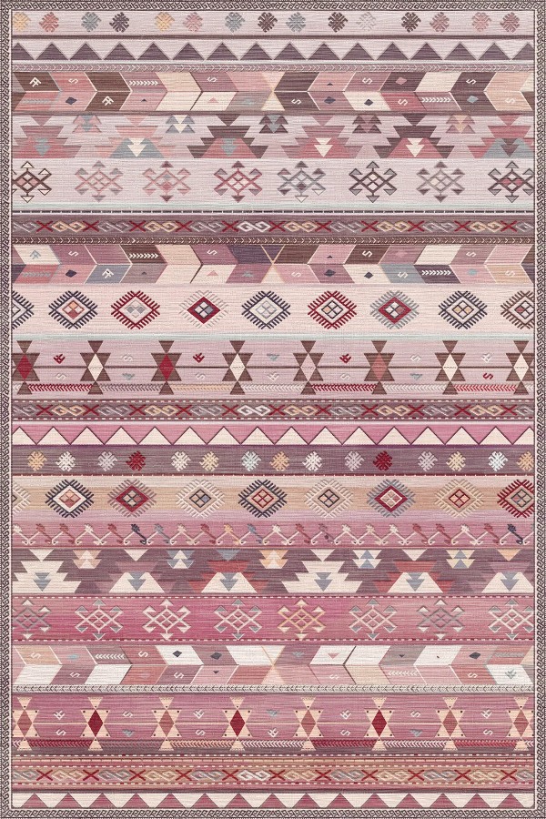 Sanes Şönil Kilim Desenli Pamuk Taban Kaymaz Yıkanabilen Antibakteriyel Salon Halısı Sanes Şönil Kilim Desenli Pamuk Taban Kaymaz Yıkanabilen Antibakteriyel Salon Halısı