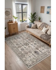 Zeran Şönil Vintage Desenli Pamuk Taban Kaymaz Yıkanabilen Antibakteriyel Salon Halısı