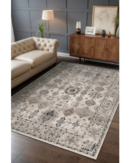 Zeran Şönil Vintage Desenli Pamuk Taban Kaymaz Yıkanabilen Antibakteriyel Salon Halısı