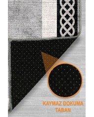 Ravona Modern Şönil  Modern Yıkanabilir Kaymaz Pamuk Tabanlı Antibakteriyel Mutfak Halısı
