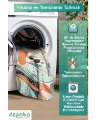 Salem Modern Kadife Yıkanabilir Kaymaz Pamuk Tabanlı Antibakteriyel Yuvarlak Halı