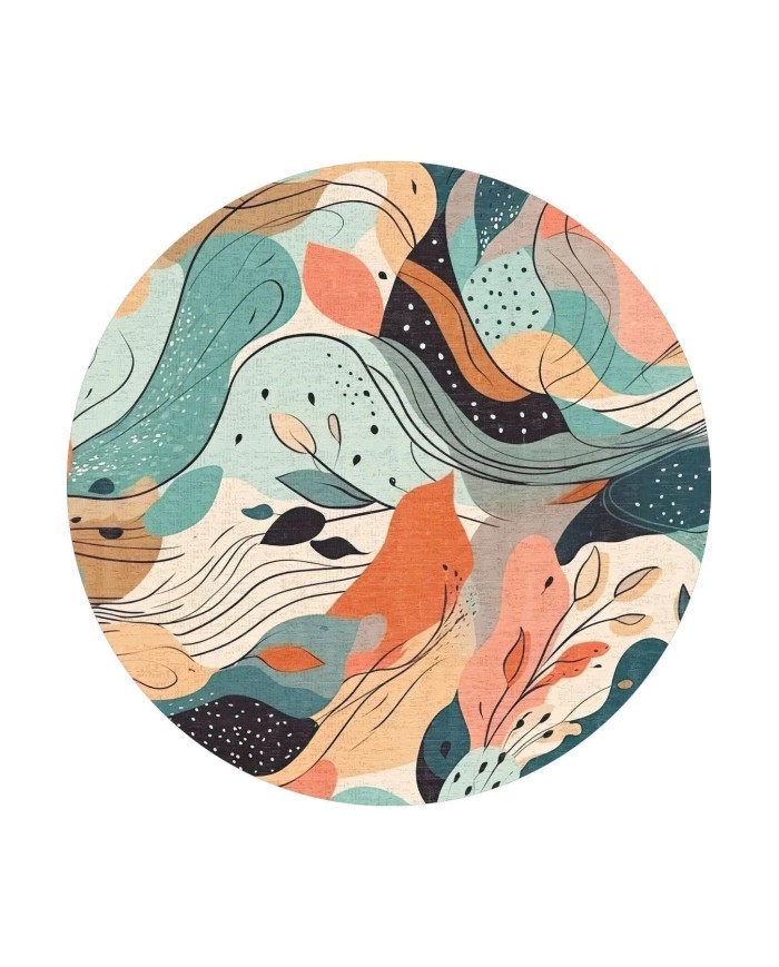 Salem Modern Kadife Yıkanabilir Kaymaz Pamuk Tabanlı Antibakteriyel Yuvarlak Halı