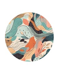 Salem Modern Kadife Yıkanabilir Kaymaz Pamuk Tabanlı Antibakteriyel Yuvarlak Halı