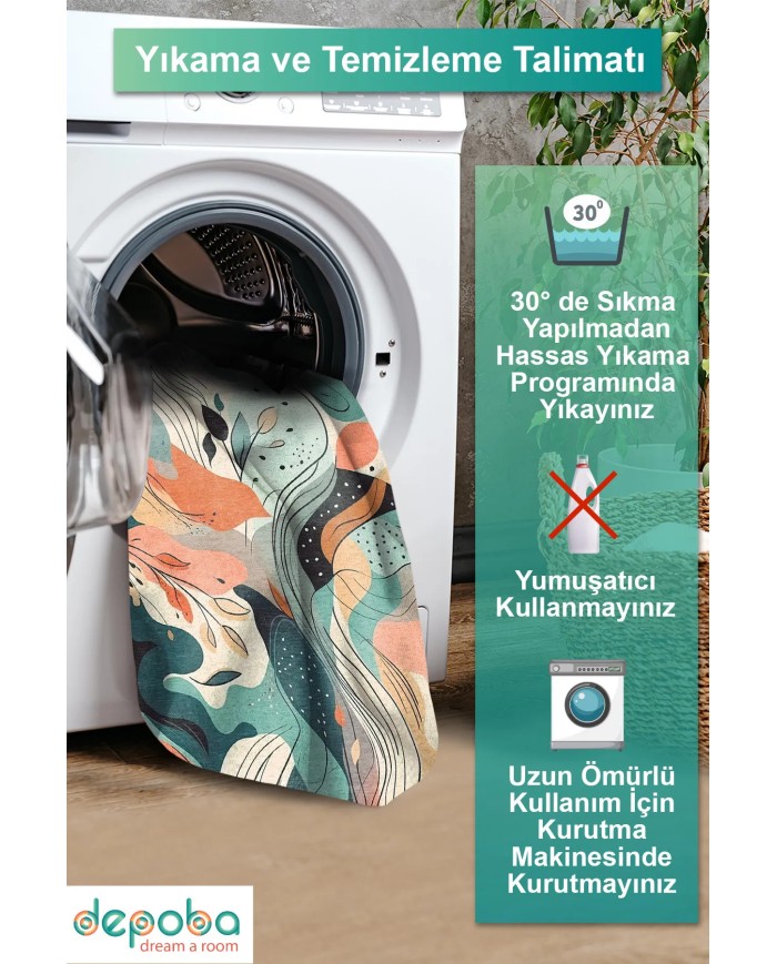 Salem Modern Kadife Yıkanabilir Kaymaz Pamuk Tabanlı Antibakteriyel Salon Halısı